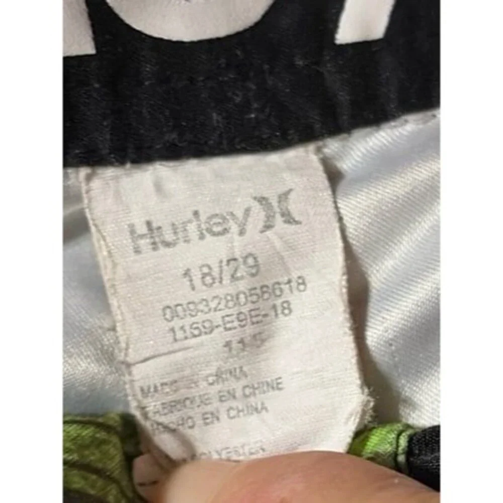 Hurley Men’s Board Shorts Size 29 Brown Green Striped Surf Swim Trunks